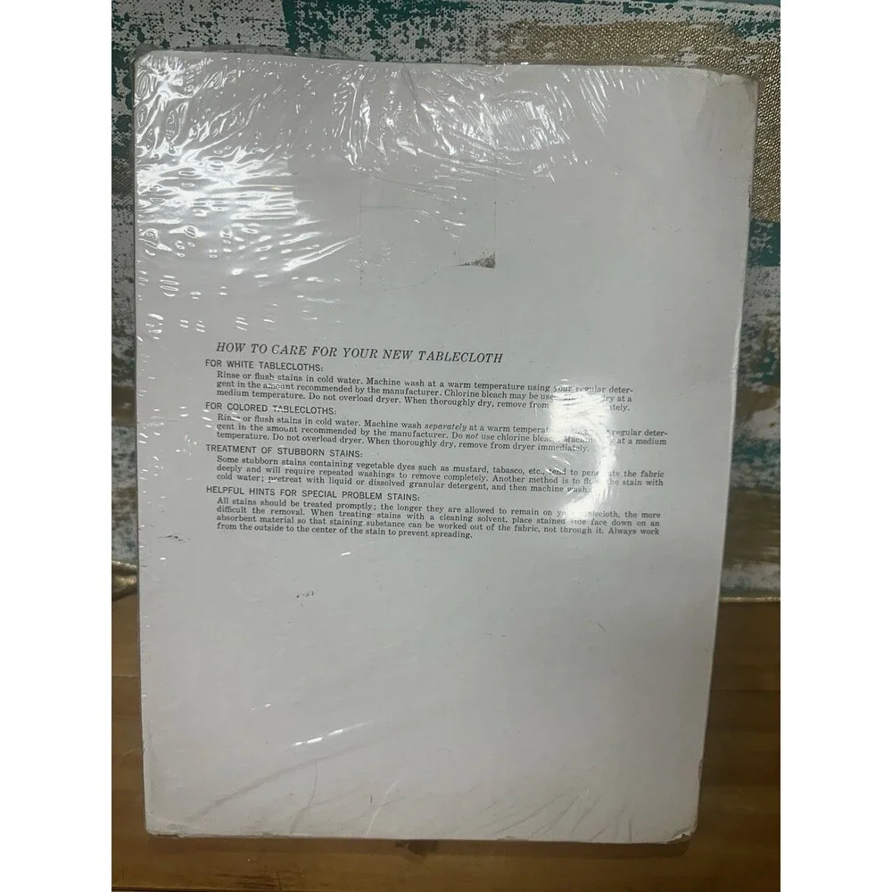 Vintage Sears Perma-Prest Tablecloth 60x80” USA Antique White